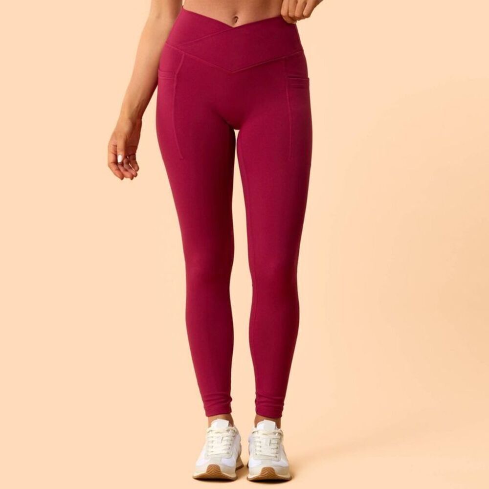 Blogilates -  Women's Crisscross High-Rise Leggings - Red
